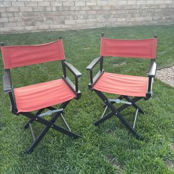 Two director chairs for outdoors