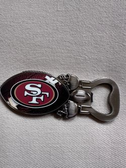 NFL Football  49ers Magnetic Bottle Opener, Stainless Steel, Strong Magnet