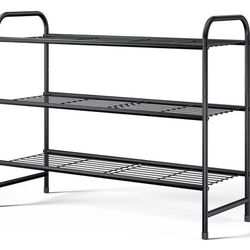 Shoe Rack - Stainless Steel Shoe Organizer, Sturdy Shoe Rack for Closet and Front Door Entrance, Free Standing Shoe Shelf, Closet Organizers and Stora