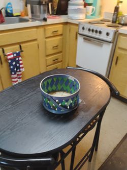 Blue and green Easter basket