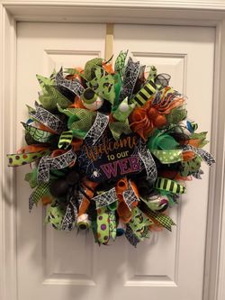 Halloween Deco Mesh Door Wreath