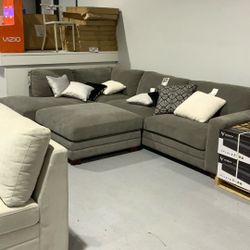 3 Pc Sectional Penelope Fabric With Ottoman