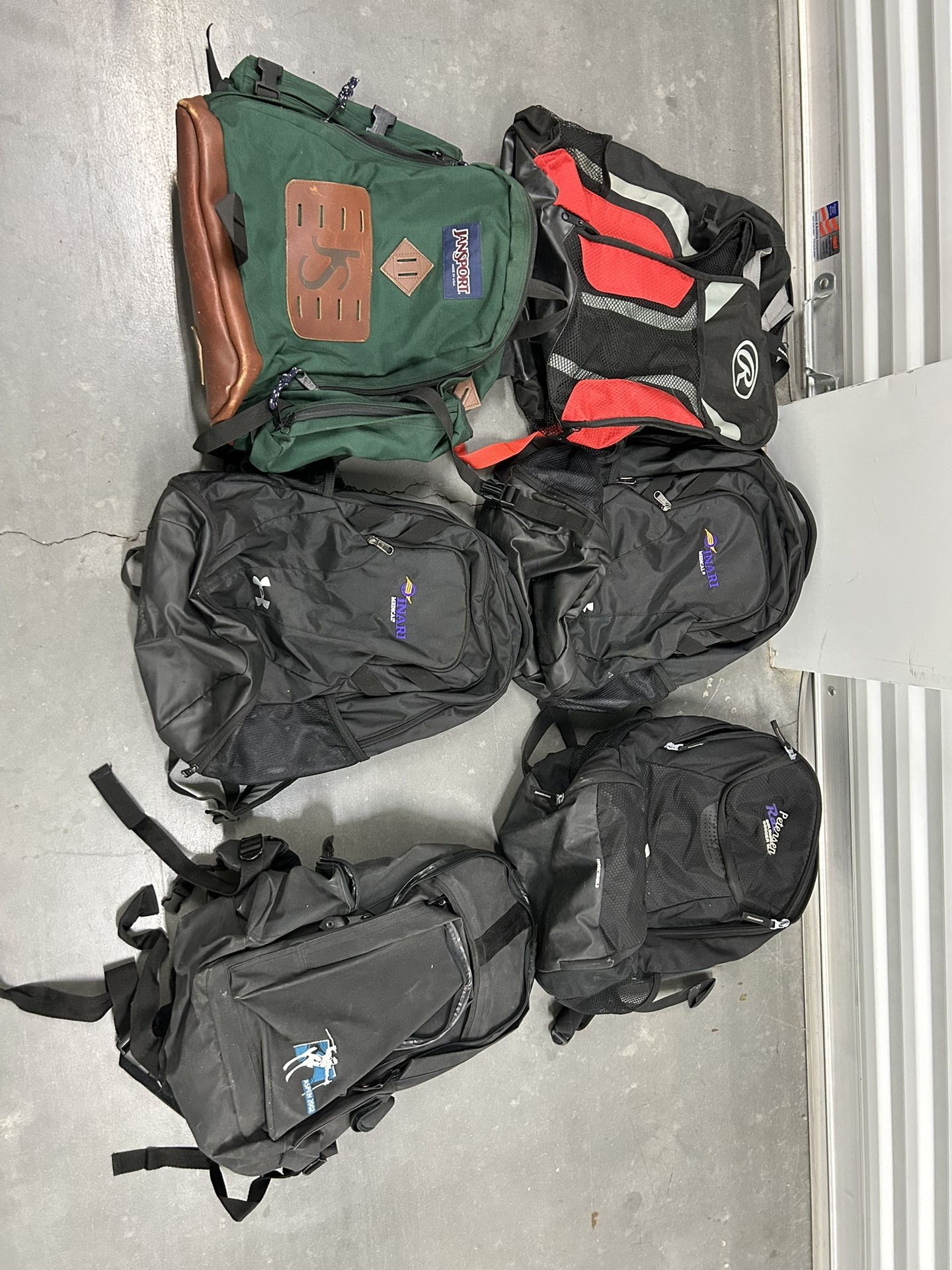 BULK: 6 Backpacks Adidas Jansport Under Armour …