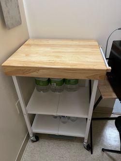 Kitchen butcher block cart