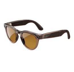 Ray-Ban Meta (Gen 1), Headliner, Shiny Warm Stone | Smart AI Glasses for Men, Women — 12 MP Camera, Open-Ear Speakers, Video, Bluetooth — Transitions®