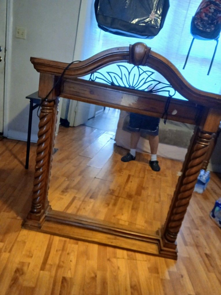Large Wood Frame Mirror