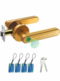 Brand New Fingerprint Door Lock Biometric Door Knob with Keypad Keyless Entry Door Locks for Bedrooms Home Hotel Office Apartment Gold