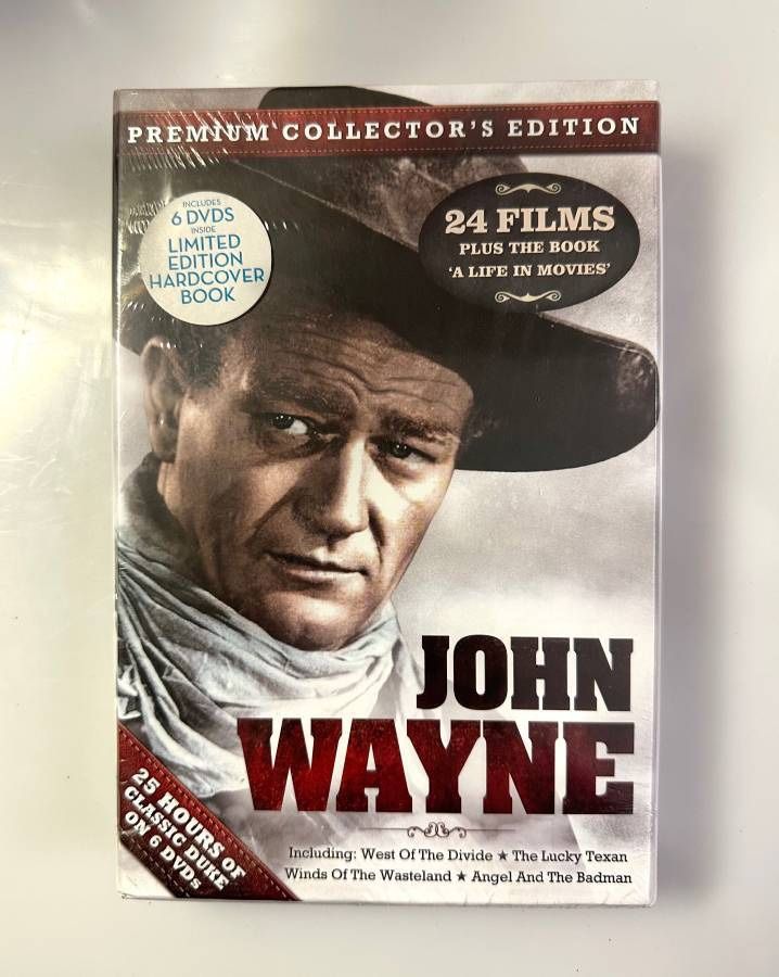 John Wayne Premium Collectors Edition 6 DVDs 24 Films Box Set Ltd Ed HC Book Sealed