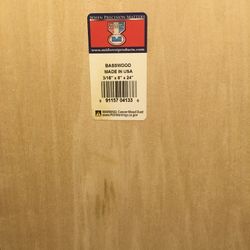 Midwest Basswood wood 3/16" x 3 x 24in (1)pc.