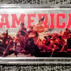 1 oz Silver Bar - Scottsdale Mint "America Crossing the Delaware" Colorized .999 Fine