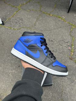 jordan 1 mid hyper royal tumbled leather