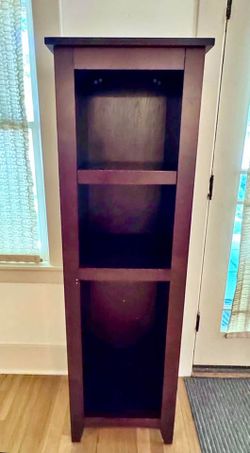 Walnut Beige 4-Tier Storage Bookcase