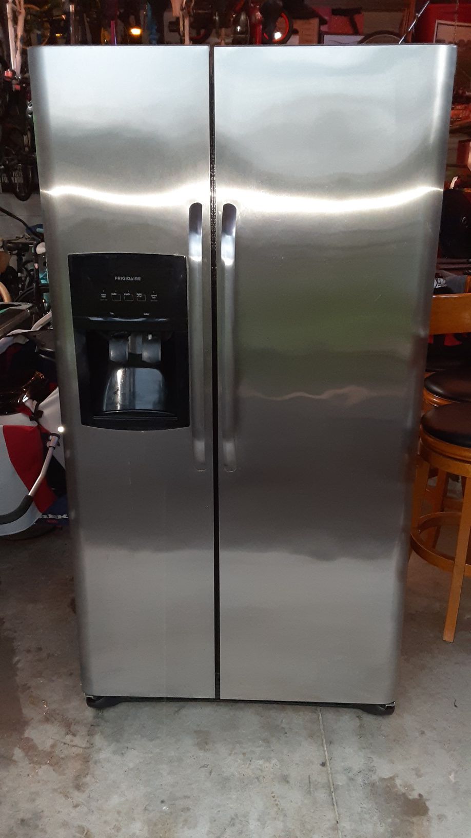 Stainless steel Frigidaire Side by Side.