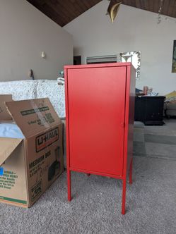 ikea lixhilt red metal cabinet