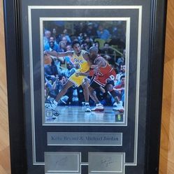 Michael Jordan Versus Kobe Laser Etching Autographed