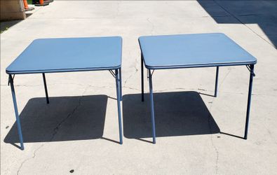 2 Blue Foldable Card Tables