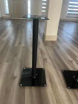 Steel and Glass Speaker Stands