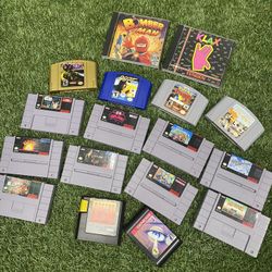 Turbo Grafx 16, Nintendo 64, Super Nintendo, Sega genesis, Zelda, Pokémon, Super Mario