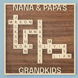 Custom Family Names Crossword Sign