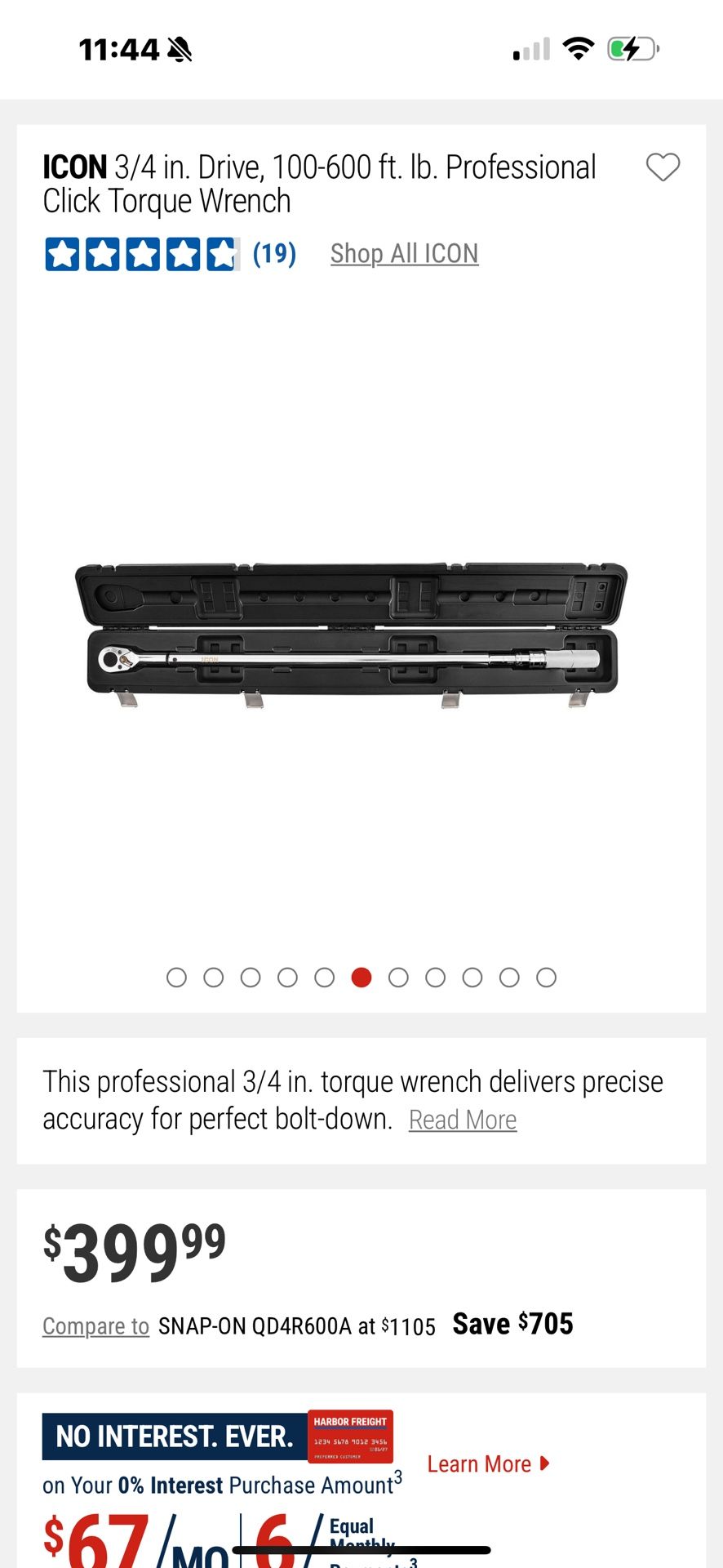 3/4 in. Drive, 100-600 ft. lb. Professional Click Torque Wrench