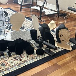 Lot of jewelry display pieces for necklaces, earrings and bracelets