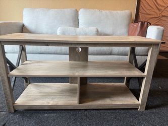 Rustic Farmhouse TV Stand with Shelves