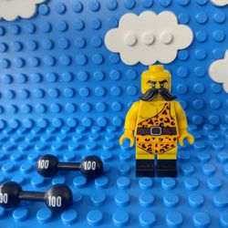 Lego Strongman Minifigure With Double Dumbbells 