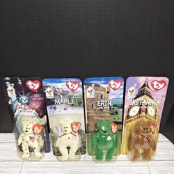 Ty Beanie Babies Britannia Glory Erin Maple The Bear McDonalds Set 1999 Unopened