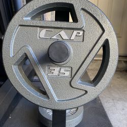 1 Pairs Cap Olympic Grip Weight Plates 35 Lb