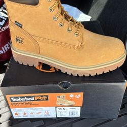 Men’s Timberland Direct Attaché 6inch Steel Toe Work Boots 11.5 Tan Color