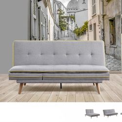 Brand New Light Grey Futon Sofa Converts Into Bed 