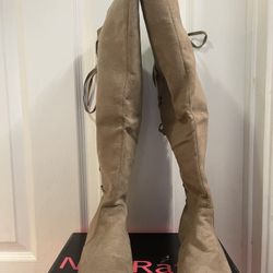 Suede Nude Boots 