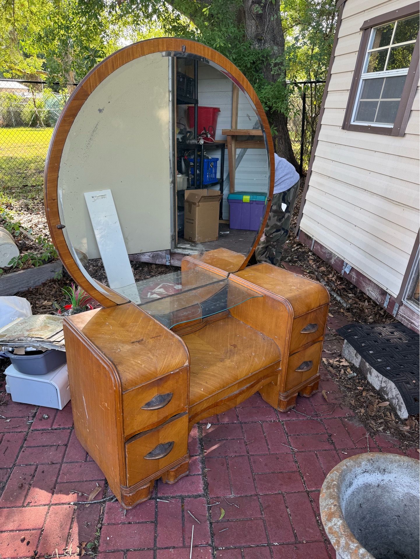 Vintage Art Deco Waterfall Vanity
