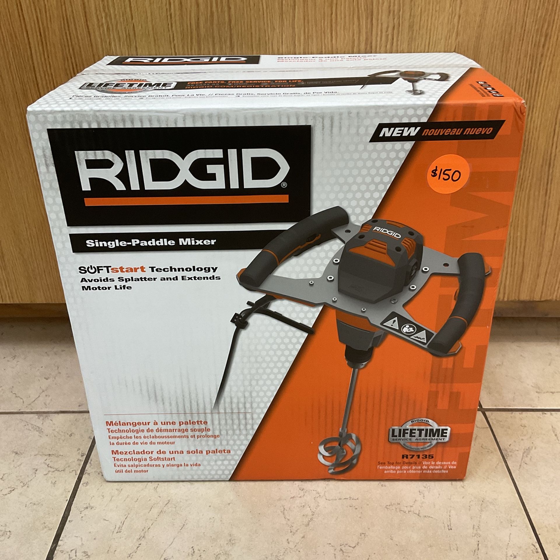 RIDGID R7135 SINGLE-PADDLE MIXER.