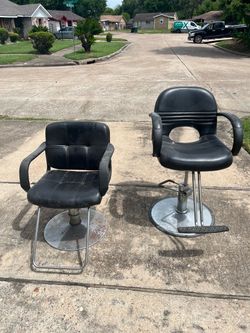 Salon chairs with metal base