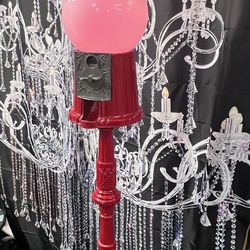 Custom Made Gum Ball Machine Floor Lamp 37” Tall 