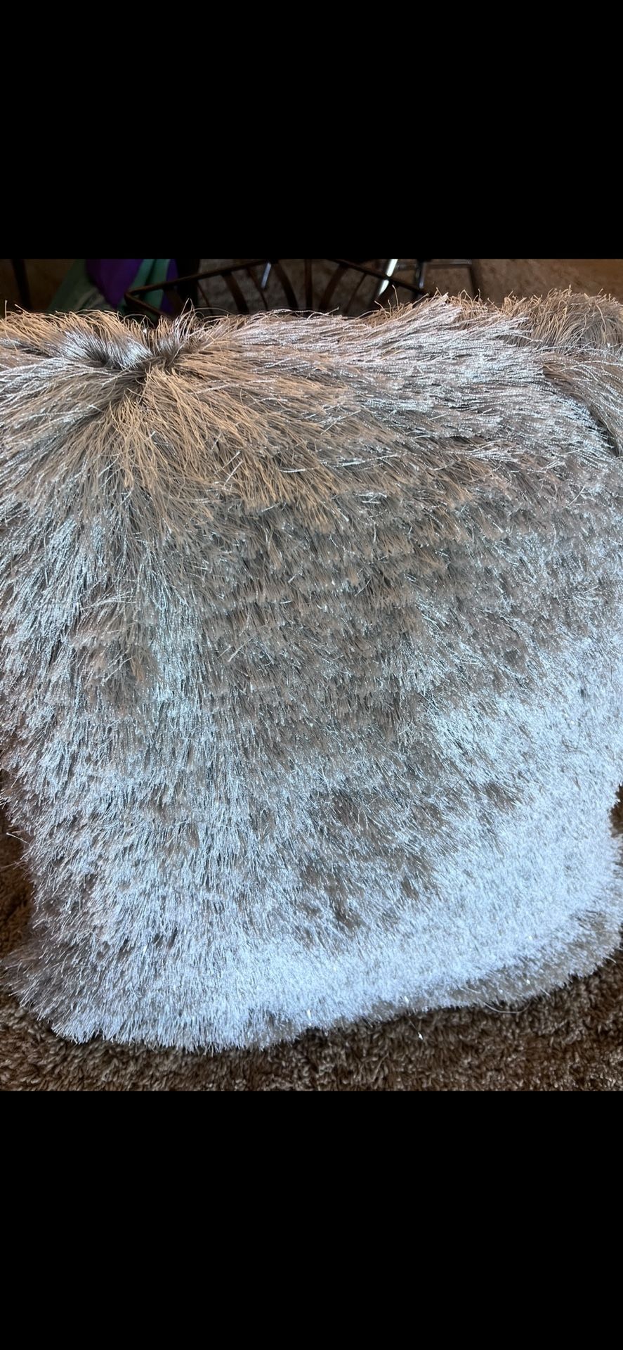 Silver sparkle decor pillow