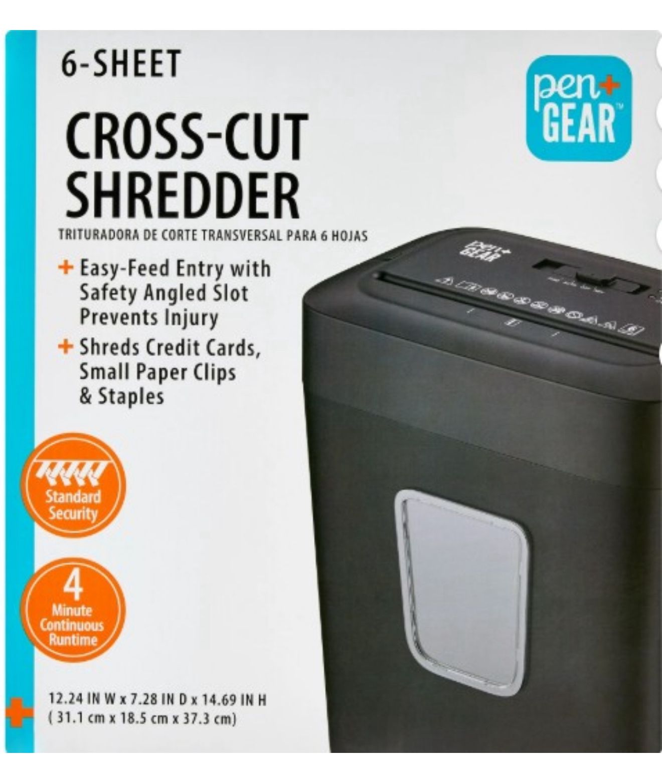 Pen+Gear 6-Sheet Cross-Cut Paper/Credit Card Shredder