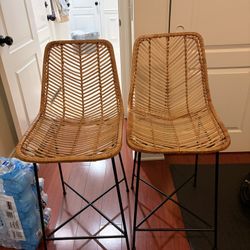 Rattan Two Bar stools From World Market