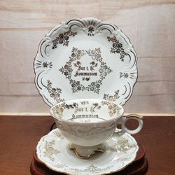 Bavaria Germany Porcelain Trio Cup Saucers Set