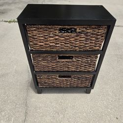 Wood And Rattan Chest Or Table Or Nightstand Modern Contemporary Boho Style