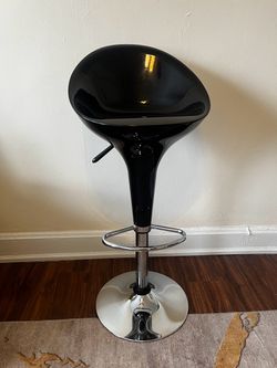 Vintage Retro ACME Sybil Air Lift Stool W/ Footstep Metallic Black 34 Inches