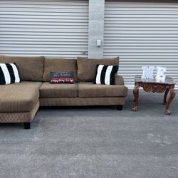 🌟3 DAY DEAL😍BEAUTIFUL BROWN SECTIONAL SOFA 😊FREE DELIVERY 🚚 