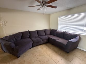 Large U-Shaped Sectional Couch - Dark Gray