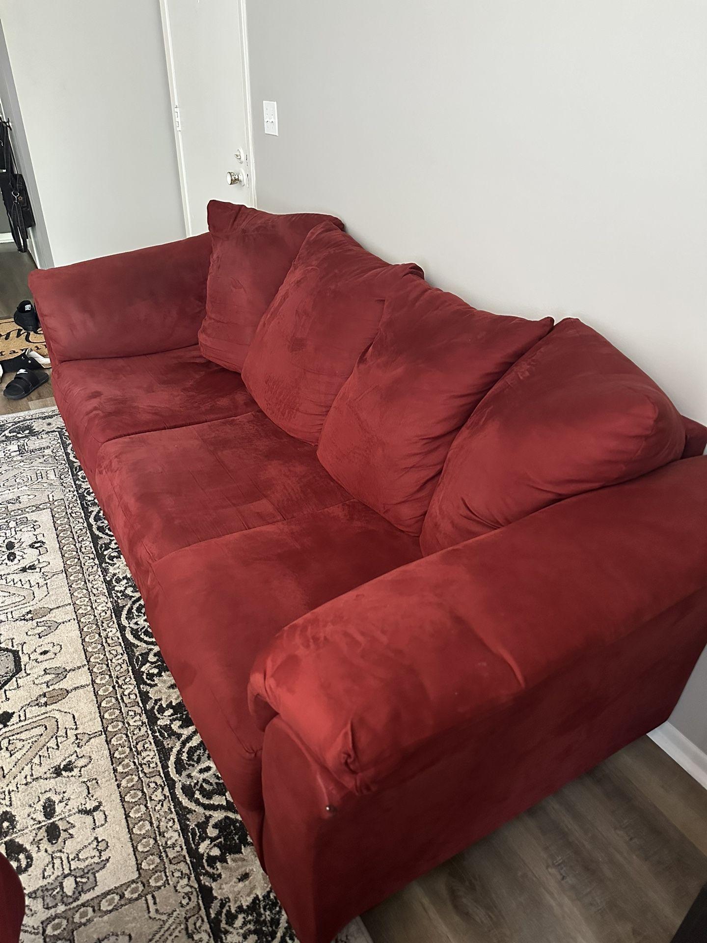 Red Three seat couch