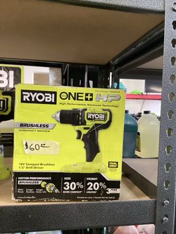 Ryobi 18v HP Brushless 1/2” Drill  (Tool-Only) $60