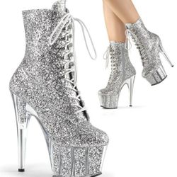 Pleaser Heels For Sale $75.00 **BRAND NEW!1020G Silver SEXY Boots size 8