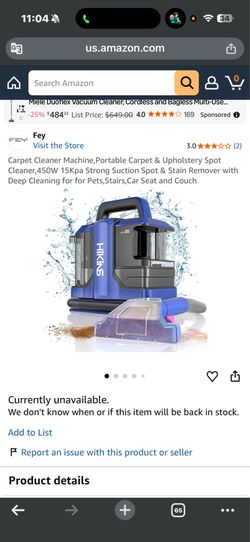 Carpet Cleaner Machine,Portable Carpet & Upholstery Spot Cleaner