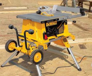 DEWALT 15 Amp Corded 8-1/4 in. Compact Portable Jobsite Tablesaw with Heavy-Duty Rolling Stand with Quick-Connect Brackets