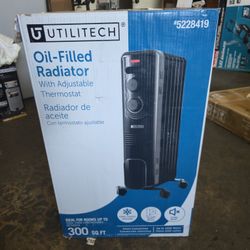 Utilitech 1500-Watt Oil-filled radiant Utility Indoor Electric Space Heater with Thermostat #3